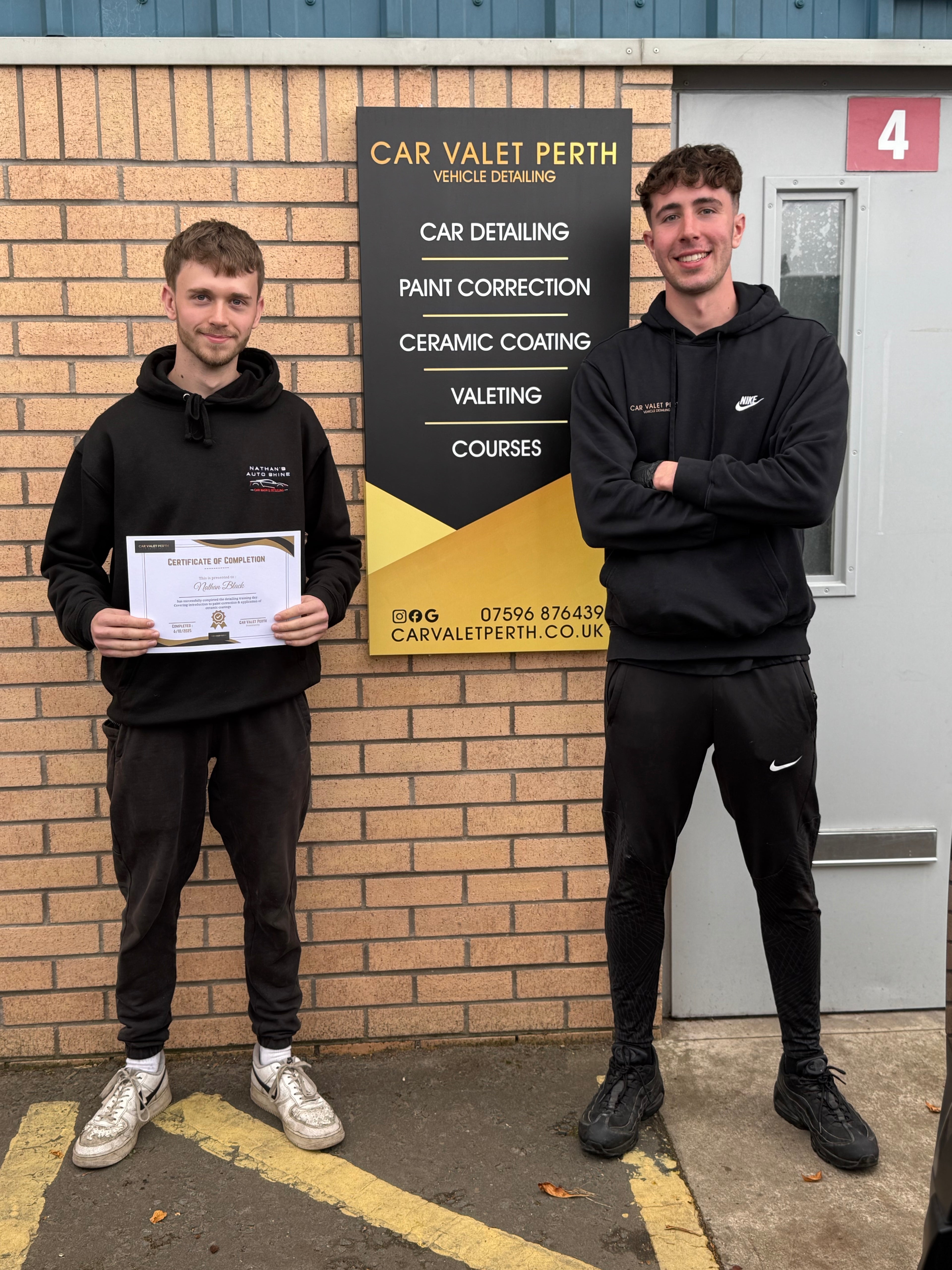 Car Detailing and ceramic coating training in scotland and uk, trainee came from europe