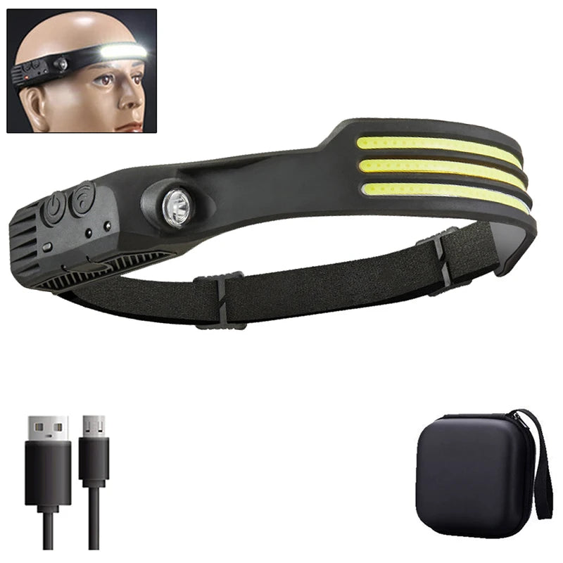 LED HEADTORCH - Rechargeable 5 Lighting Modes Waterproof Headlight