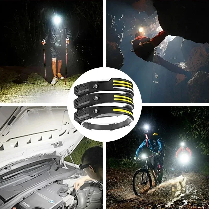 LED HEADTORCH - Rechargeable 5 Lighting Modes Waterproof Headlight